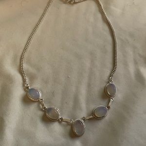 Silver Choker with Moonstone Beads